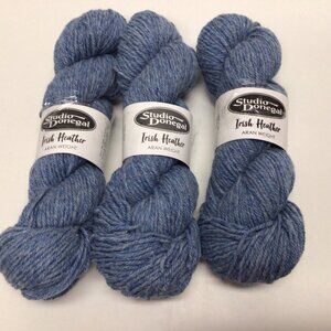 Studio Donegal Soft Yarns Irish Heather Aran Weight 100 Grams 210 Yds. Lot Of 3